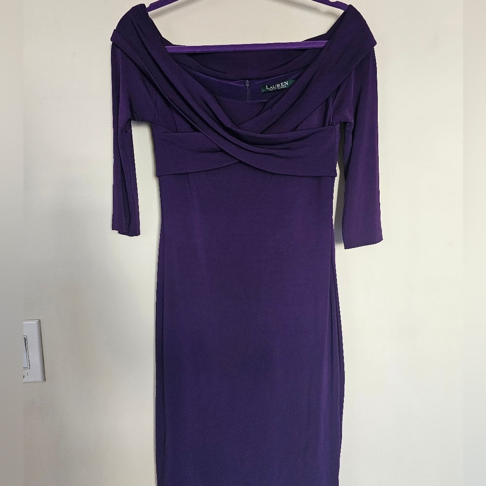 Ralph Lauren Deep Purple Long Sleeve Dress